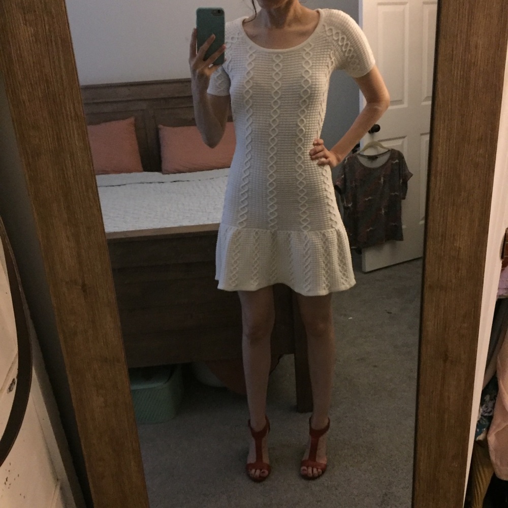 Sam Edelman Homeland ivory knit sweater dress XS